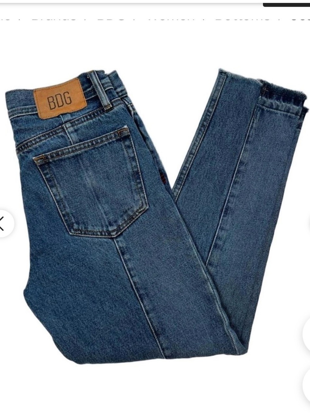 BDG Urban Outfitters*Contrast Stitching* Dad Slim Tapered fit. High-Low Raw Hem.